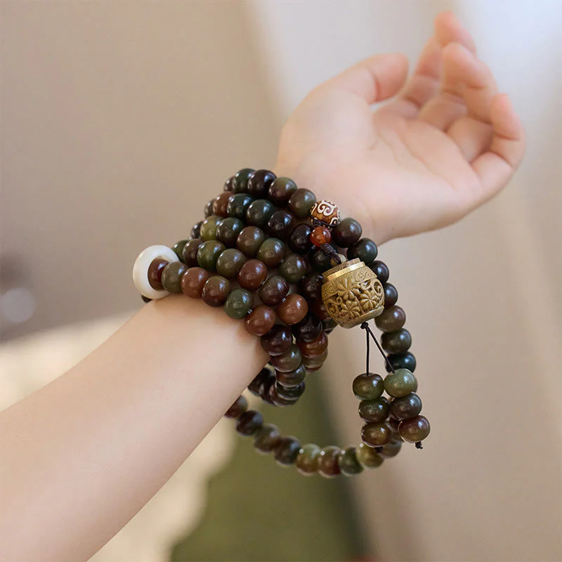 Buddha Stones 108 Mala Beads Dunhuang Color Bodhi Seed Dzi Bead Keep Away Evil Spirits Bracciale - Image 8
