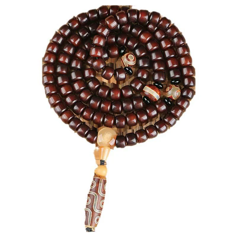 Buddha Stones 108 Mala Beads Dzi Bead a tre occhi Dzi Bead a nove occhi Braccialetto della fortuna in giada - Image 16