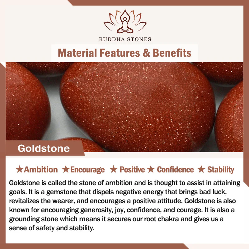 Buddha Stones 108 Mala Beads Goldstone Om Mani Padme Hum Swastika Braccialetto di Fiducia - Image 9