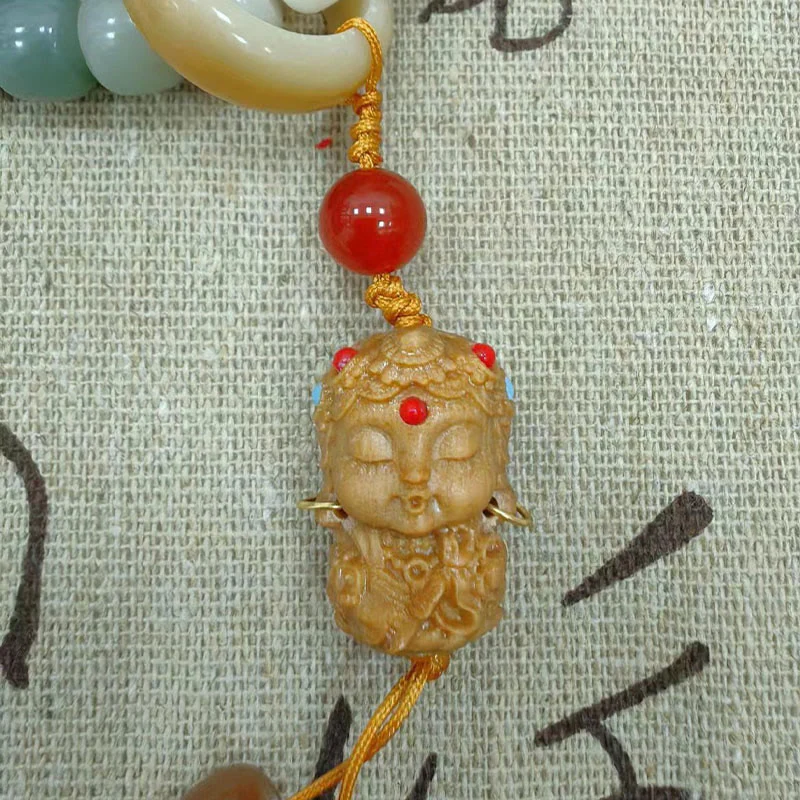 Buddha Stones 108 Mala Beads Gradient Bodhi Seed Green Tara Buddha Braccialetto inciso Peace Harmony - Image 10