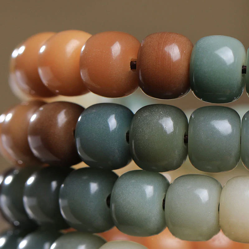 Buddha Stones 108 Mala Beads Gradient Bodhi Seed Green Tara Buddha Braccialetto inciso Peace Harmony - Image 4