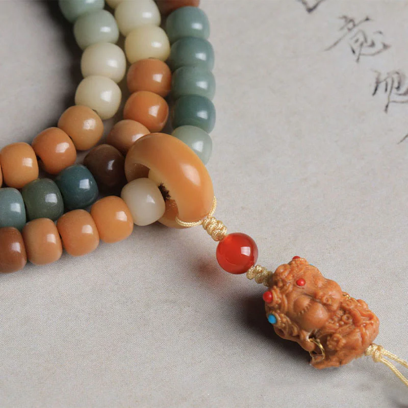 Buddha Stones 108 Mala Beads Gradient Bodhi Seed Green Tara Buddha Braccialetto inciso Peace Harmony - Image 5
