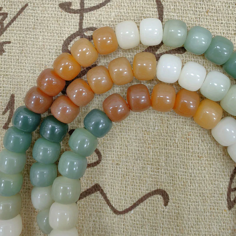 Buddha Stones 108 Mala Beads Gradient Bodhi Seed Green Tara Buddha Braccialetto inciso Peace Harmony - Image 6