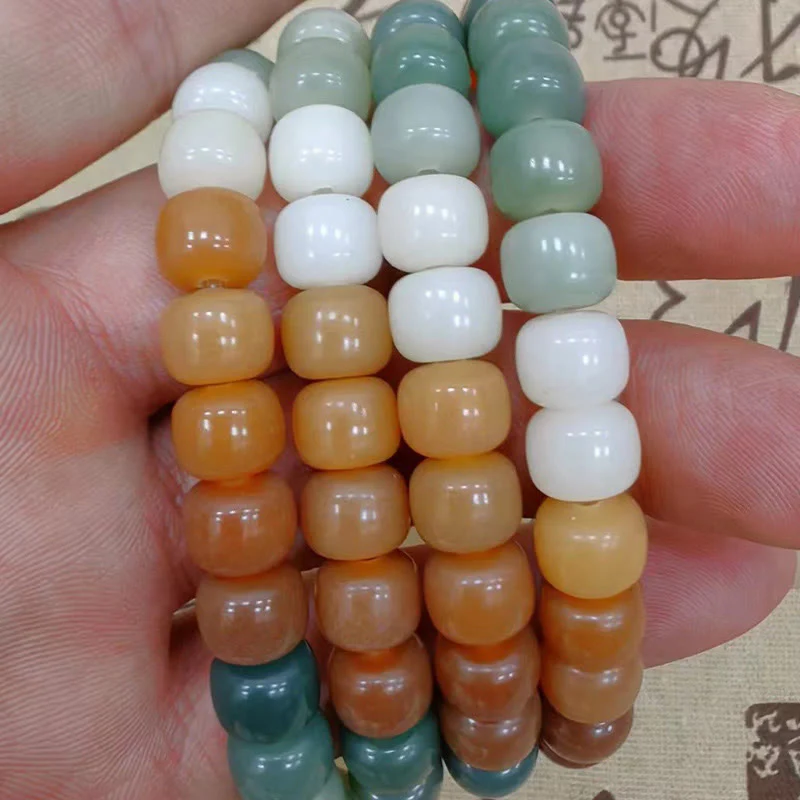 Buddha Stones 108 Mala Beads Gradient Bodhi Seed Green Tara Buddha Braccialetto inciso Peace Harmony - Image 8