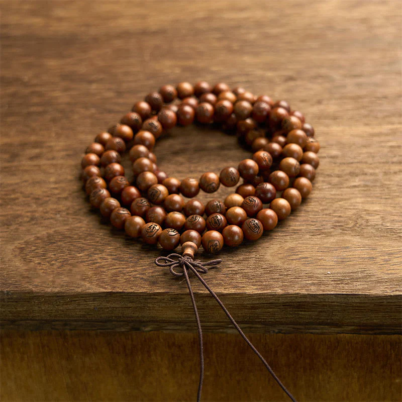 Buddha Stones 108 Mala Beads Legno di Giuggiola Fulmineo Braccialetto di Protezione Mantra Luce Dorata - Image 8