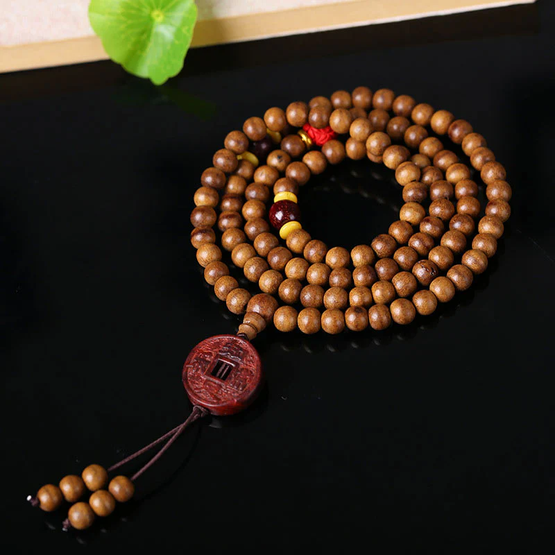 Buddha Stones 108 Mala Beads Legno di Pesca Bodhi Seed Lotus Preghiera Meditazione Bracciale - Image 8