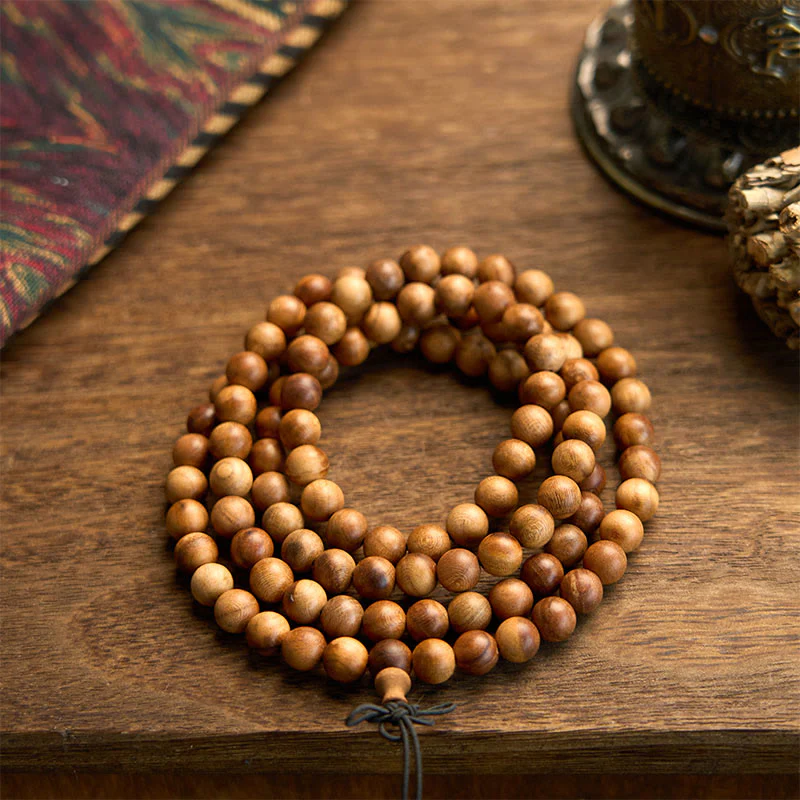 Buddha Stones 108 Mala Beads Lightning Strike Peach Wood Braccialetto di protezione lucidato a mano - Image 8