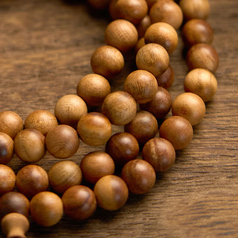 Buddha Stones 108 Mala Beads Lightning Strike Peach Wood Braccialetto di protezione lucidato a mano - Image 9