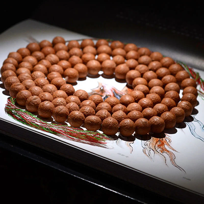 Buddha Stones 108 Mala Beads Nepal Bodhi Seed Fortuna Ricchezza Braccialetto con Nappa - Image 10