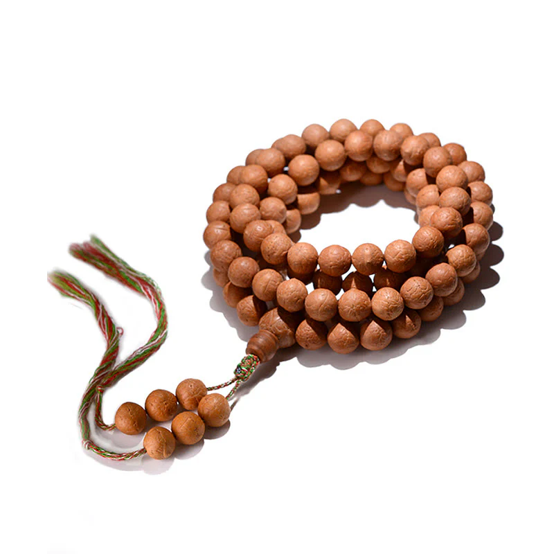 Buddha Stones 108 Mala Beads Nepal Bodhi Seed Fortuna Ricchezza Braccialetto con Nappa - Image 12