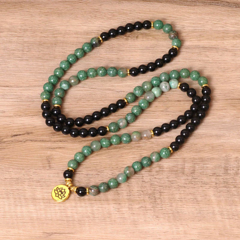 Buddha Stones 108 Perle Bracciale Mala di Guarigione in Agata Naturale - Image 4