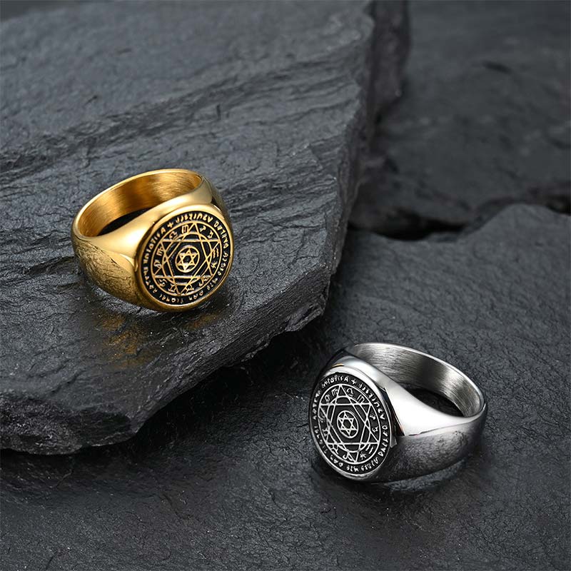 Buddha Stones 12 Costellazioni dello Zodiaco Anello di Protezione Stella di David - Image 3
