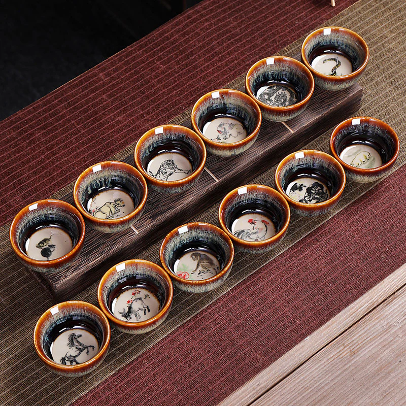 Buddha Stones 12 Zodiaco cinese Modello Tazza da tè in ceramica Kung Fu Jian Cinese Zhan Tazza da tè 73ml - Image 19