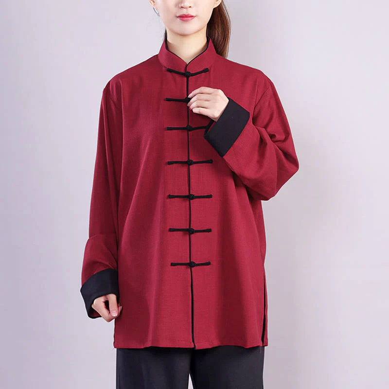 Buddha Stones 2 pezzi autunno inverno rana-bottone Tai Chi meditazione Qigong Zen pratica unisex cotone lino abbigliamento set - Image 8