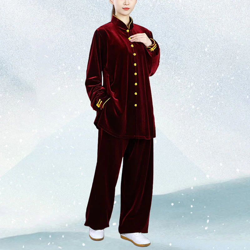 Buddha Stones 2 pezzi autunno inverno Tai Chi Meditazione Qigong Zen Pratica Unisex Velour Peluche Set di abbigliamento - Image 11