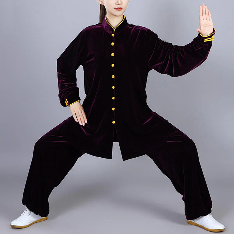 Buddha Stones 2 pezzi autunno inverno Tai Chi Meditazione Qigong Zen Pratica Unisex Velour Peluche Set di abbigliamento - Image 17
