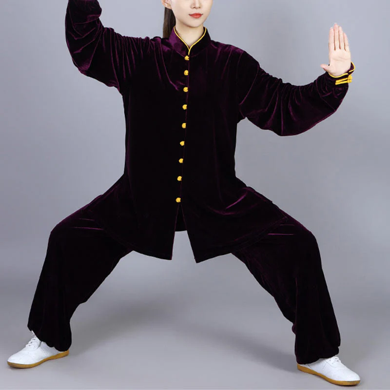 Buddha Stones 2 pezzi autunno inverno Tai Chi Meditazione Qigong Zen Pratica Unisex Velour Peluche Set di abbigliamento - Image 18
