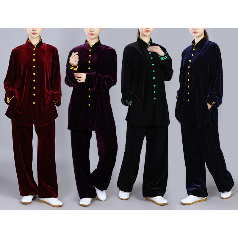 Buddha Stones 2 pezzi autunno inverno Tai Chi Meditazione Qigong Zen Pratica Unisex Velour Peluche Set di abbigliamento - Image 23