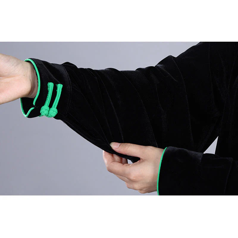 Buddha Stones 2 pezzi autunno inverno Tai Chi Meditazione Qigong Zen Pratica Unisex Velour Peluche Set di abbigliamento - Image 5