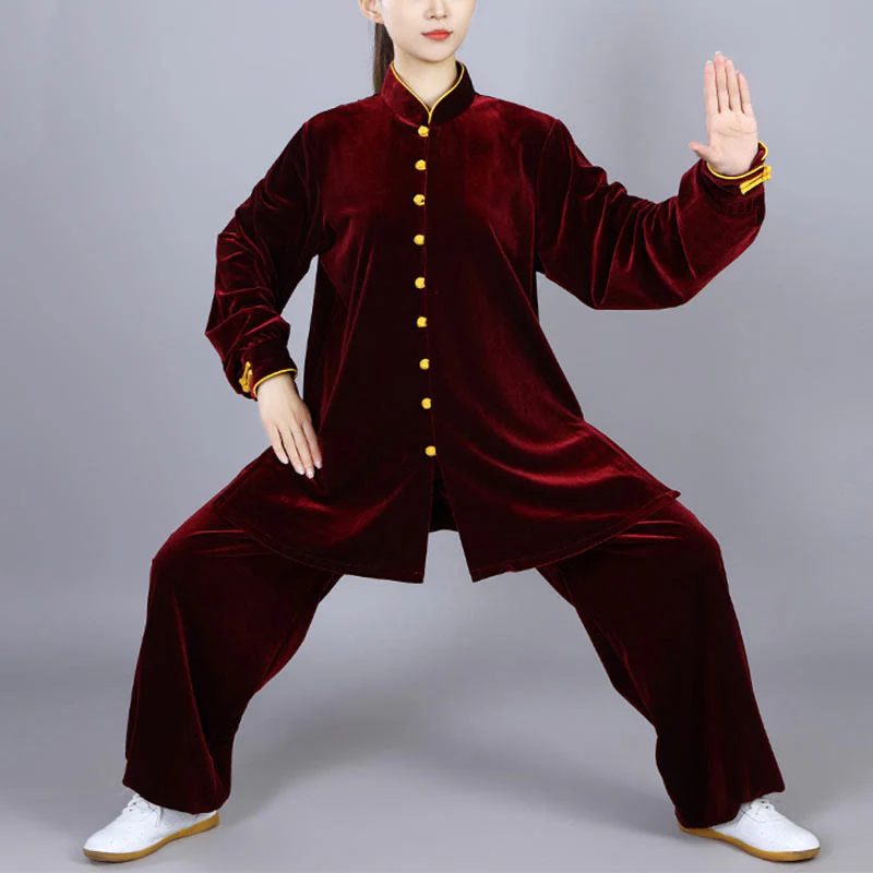 Buddha Stones 2 pezzi autunno inverno Tai Chi Meditazione Qigong Zen Pratica Unisex Velour Peluche Set di abbigliamento - Image 8