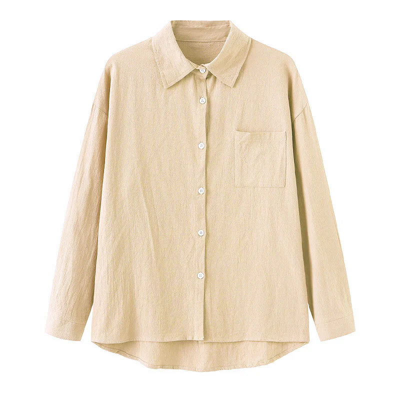 Buddha Stones 2 pezzi camicia a maniche lunghe con tasche pantaloni con coulisse meditazione cotone lino abbigliamento da donna set - Image 15