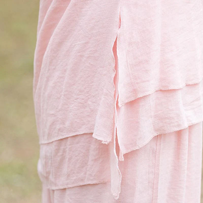 Buddha Stones 2 pezzi design semplice top pantaloni meditazione yoga zen tai chi cotone lino abbigliamento donna set - Image 10