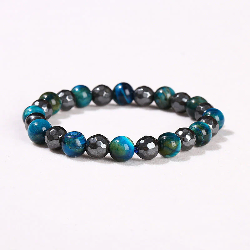 Buddha Stones 2 pezzi Ematite Occhio di tigre Occhio di tigre blu Bracciale potente Set - Image 13