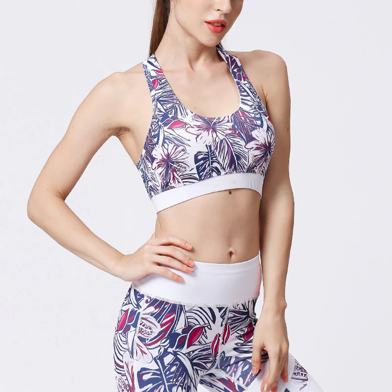 Buddha Stones 2 pezzi Girasole Fiori Foglie Stampa Top Pantaloni Sport Fitness Yoga Yoga Set da donna - Image 51