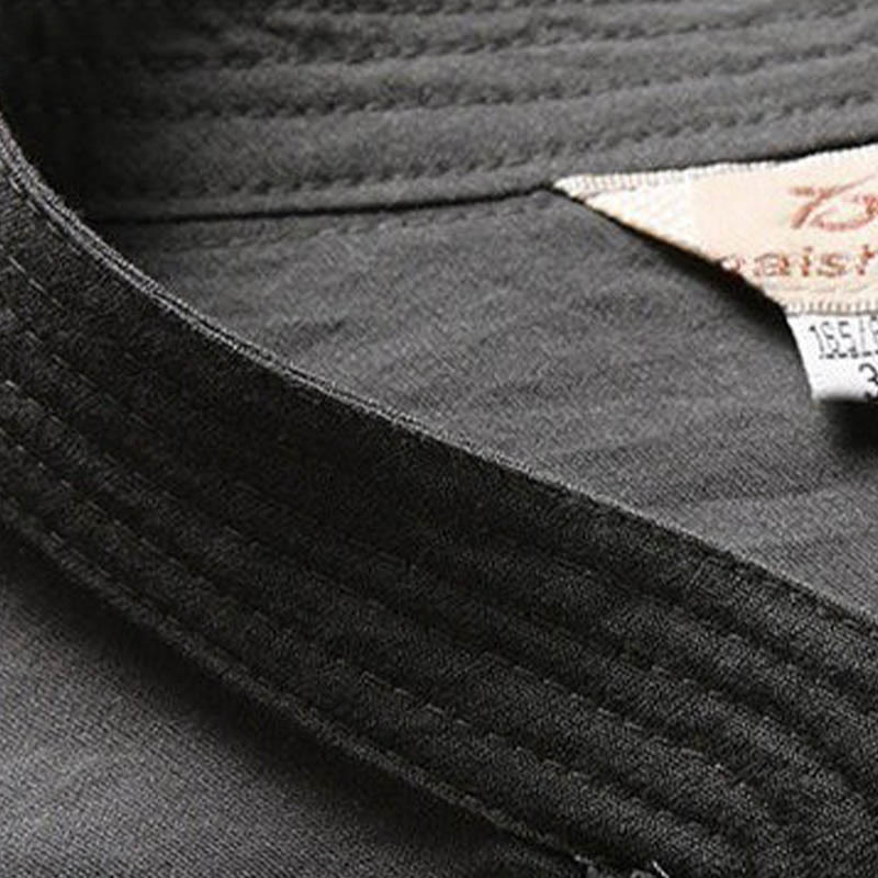 Buddha Stones 2 pezzi semplice Tang Suit uomo Frog-Bottone manica lunga camicia pantaloni set - Image 5