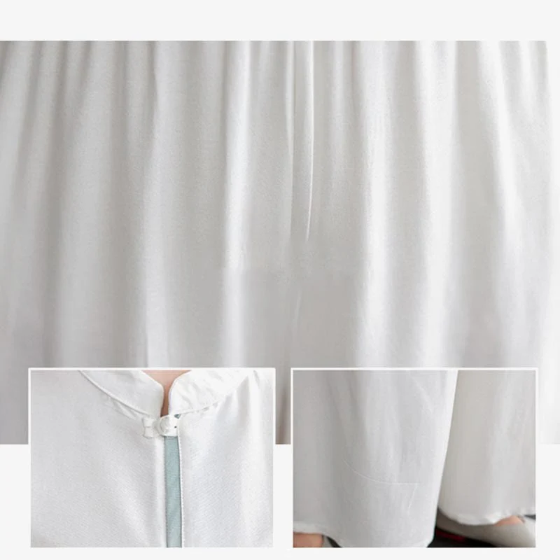 Set da donna in cotone e lino con 2 pezzi Buddha Stones , camicia a maniche lunghe, pantaloni e top per meditazione Zen Tai Chi - Image 10