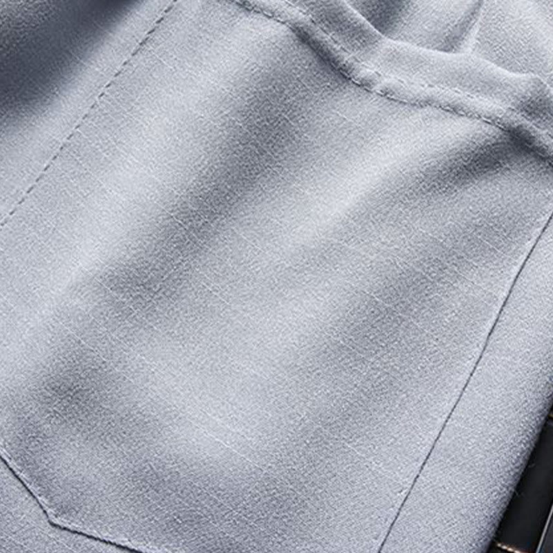 Set di 2 pezzi di tuta da uomo con bottoni a rana, camicia a maniche lunghe e pantaloni, in tinta unita, Buddha Stones - Image 10