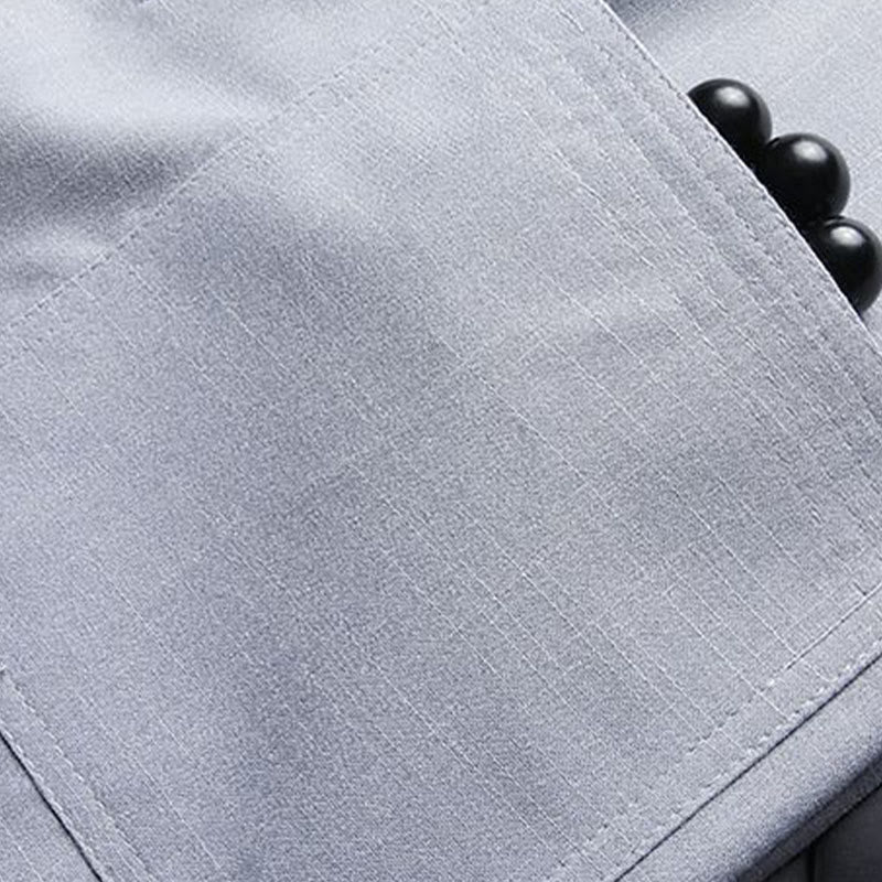 Set di 2 pezzi di tuta da uomo con bottoni a rana, camicia a maniche lunghe e pantaloni, in tinta unita, Buddha Stones - Image 11