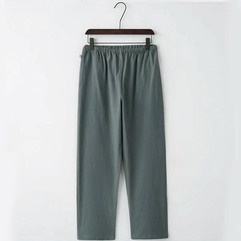 Set da uomo con camicia a maniche lunghe e pantaloni, completo da uomo, in 2 pezzi, con Buddha Stones bottoni tradizionali. - Image 10