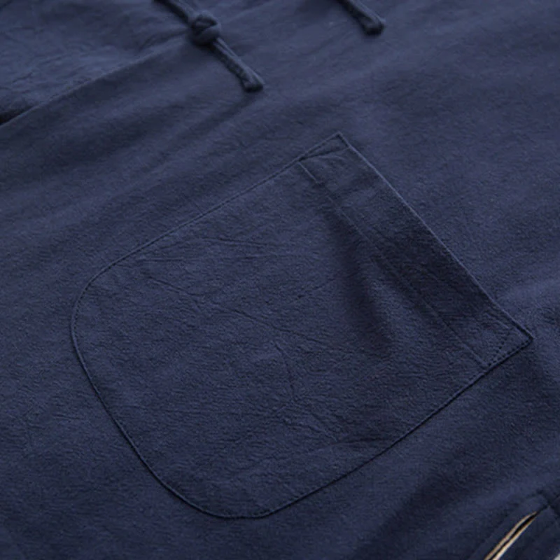 Buddha Stones 2 pezzi Zen Tang Suit da uomo in lino con bottoni a rana, camicia a maniche lunghe e pantaloni set - Image 29