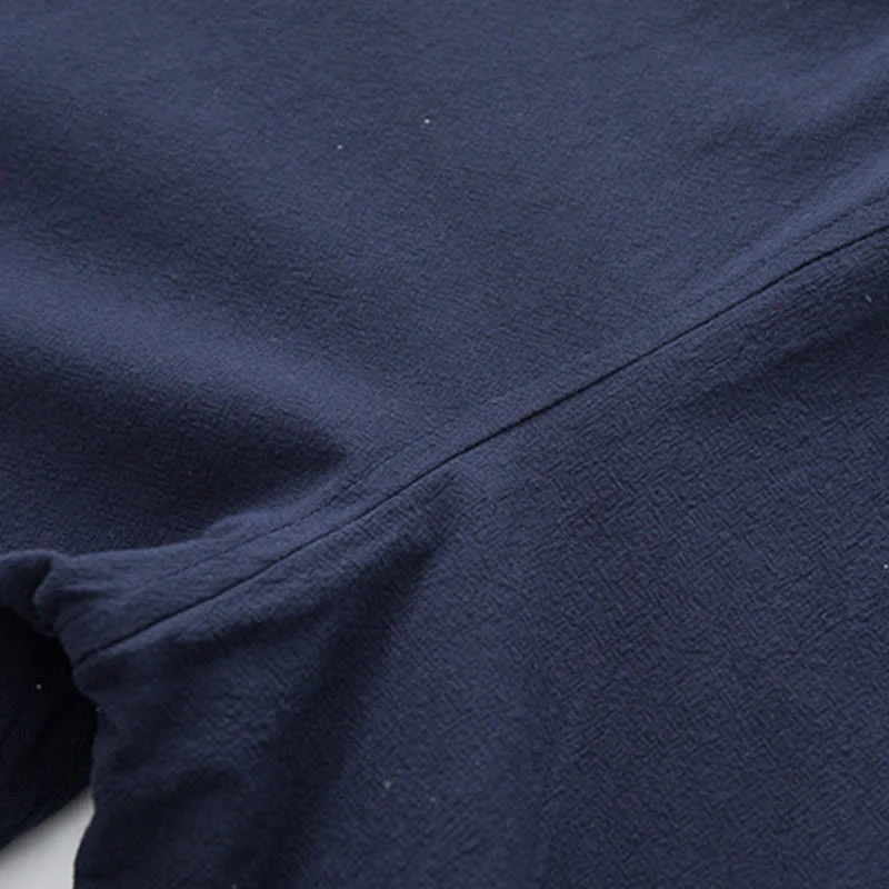 Buddha Stones 2 pezzi Zen Tang Suit da uomo in lino con bottoni a rana, camicia a maniche lunghe e pantaloni set - Image 33