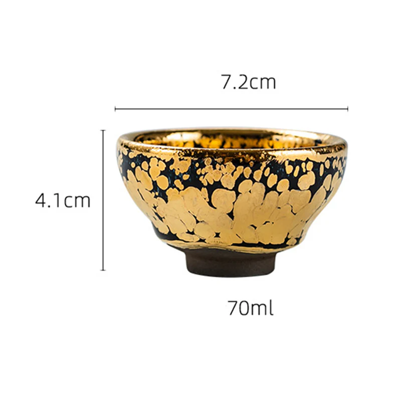 Buddha Stones 24K Gold Spot Pattern Tazza da tè cinese Jianzhan in ceramica Tazza da tè Kung Fu Ciotola con scatola regalo - Image 13