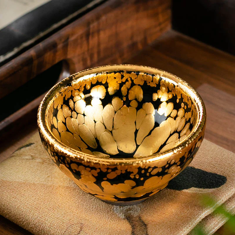 Buddha Stones 24K Gold Spot Pattern Tazza da tè cinese Jianzhan in ceramica Tazza da tè Kung Fu Ciotola con scatola regalo - Image 6