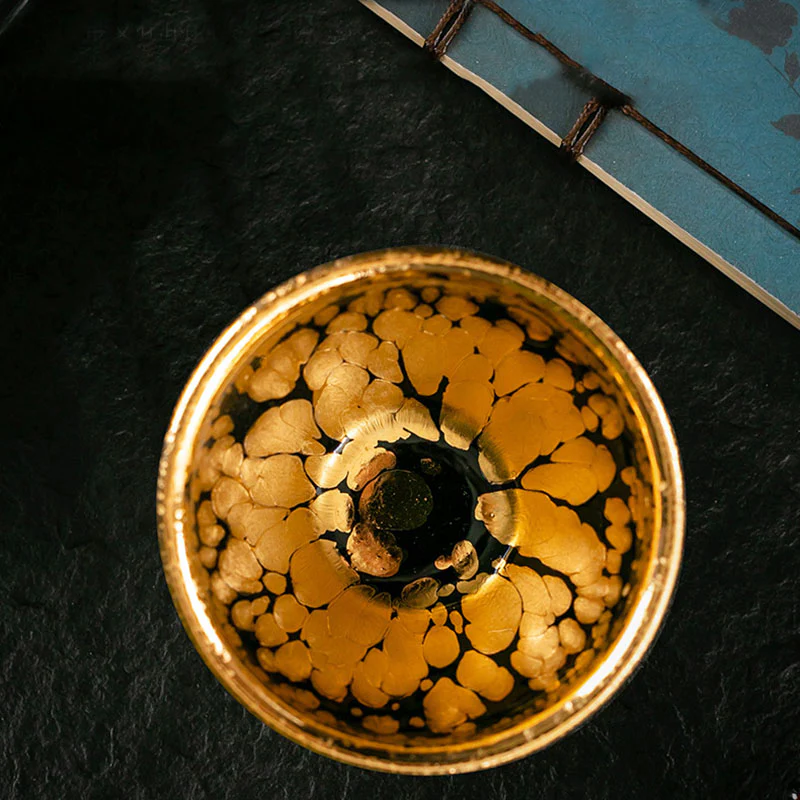 Buddha Stones 24K Gold Spot Pattern Tazza da tè cinese Jianzhan in ceramica Tazza da tè Kung Fu Ciotola con scatola regalo - Image 8