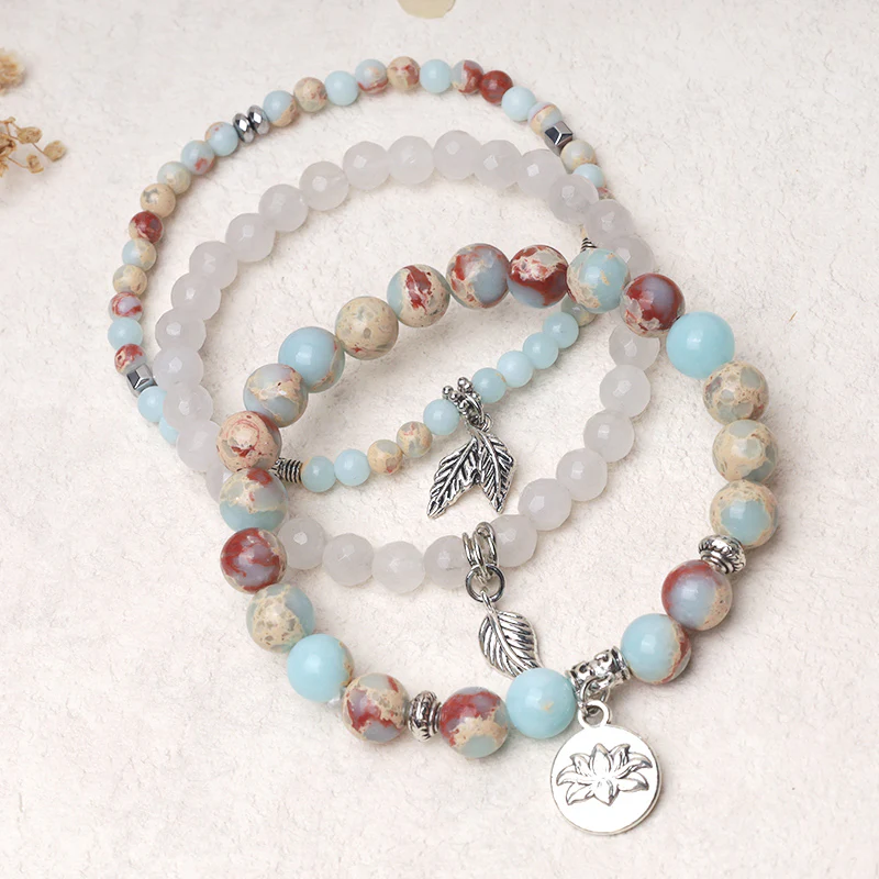 Buddha Stones 3 pezzi Braccialetto di energia curativa con perline di cristallo di quarzo naturale - Image 31