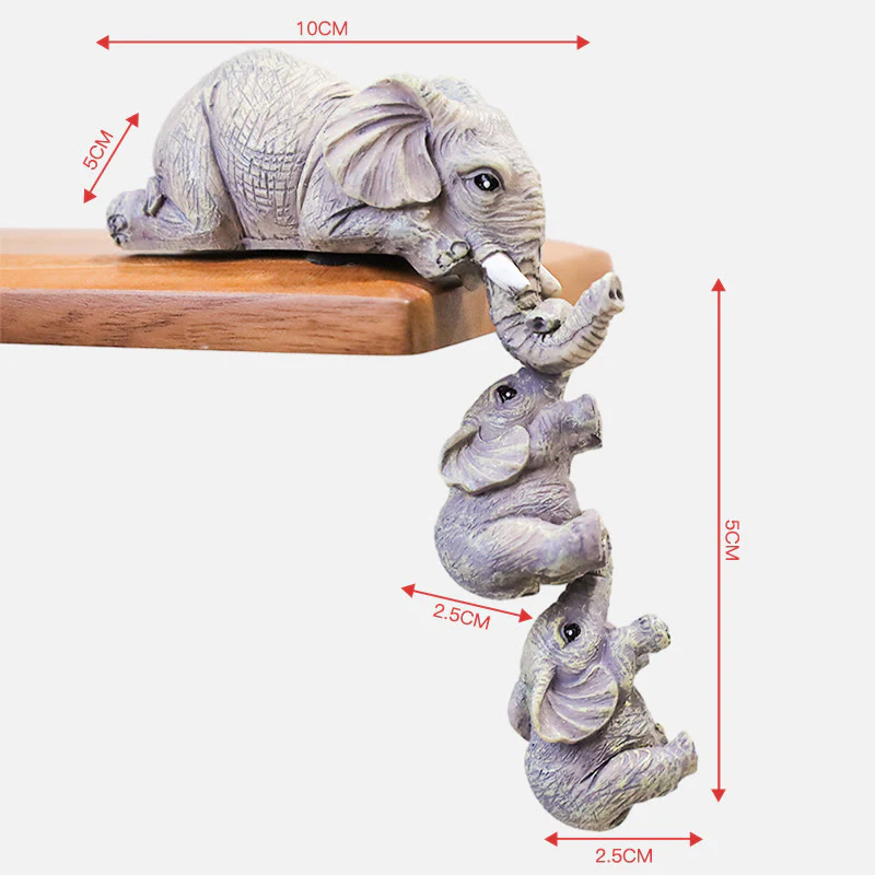 Buddha Stones 3 pezzi Feng Shui Elefante Sitter Figurine Ricchezza Figurina Decorazione della casa - Image 3