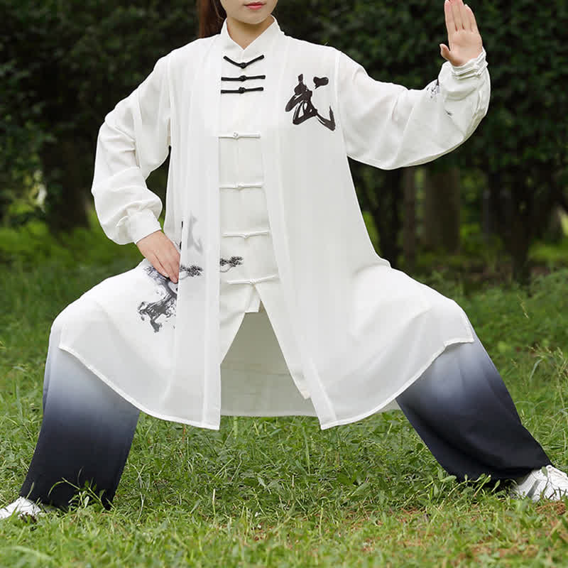 Buddha Stones 3 pezzi Yin Yang Albero Tai Chi Spirituale Zen Pratica Meditazione Preghiera Uniforme Unisex Abbigliamento Set - Image 3