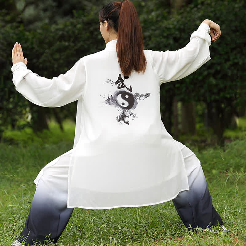 Buddha Stones 3 pezzi Yin Yang Albero Tai Chi Spirituale Zen Pratica Meditazione Preghiera Uniforme Unisex Abbigliamento Set - Image 4