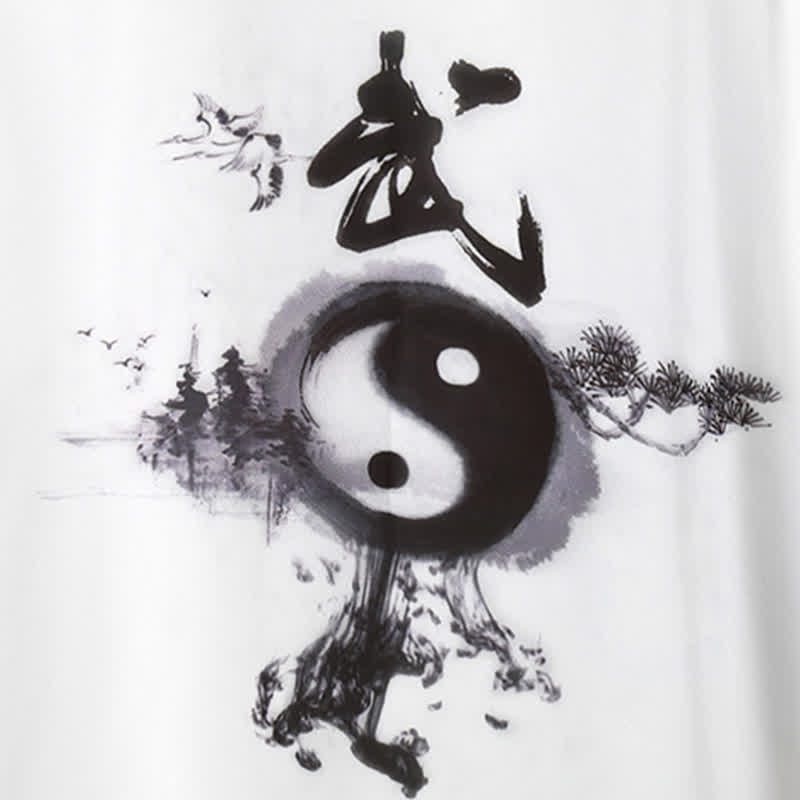 Buddha Stones 3 pezzi Yin Yang Albero Tai Chi Spirituale Zen Pratica Meditazione Preghiera Uniforme Unisex Abbigliamento Set - Image 9