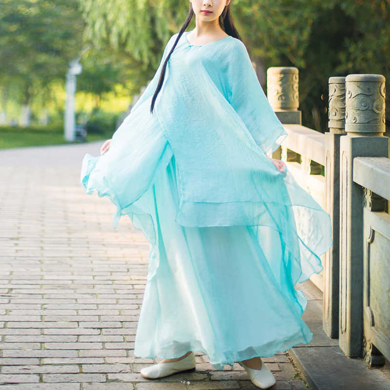 Buddha Stones 3 pezzi Yoga Chiffon Abbigliamento uniforme Meditazione Zen Pratica Set da donna - Image 19