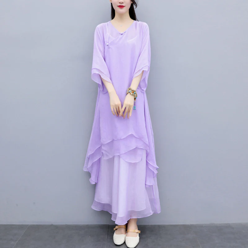 Buddha Stones 3 pezzi Yoga Chiffon Abbigliamento uniforme Meditazione Zen Pratica Set da donna - Image 36