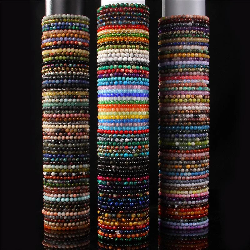 Buddha Stones 6mm Varie Pietre Cristallo Nero Glitter Pietra Occhio di Tigre Rosso Perline Braccialetto di Protezione - Image 54