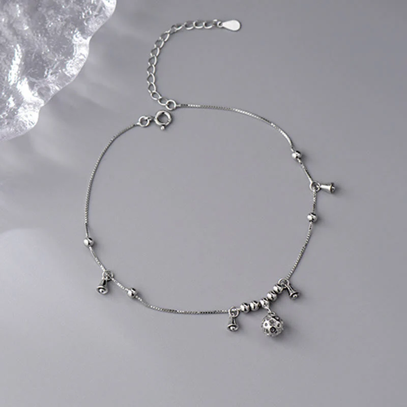 Buddha Stones 925 Sterling Silver Antiquity Bell Protection Cavigliera - Image 6