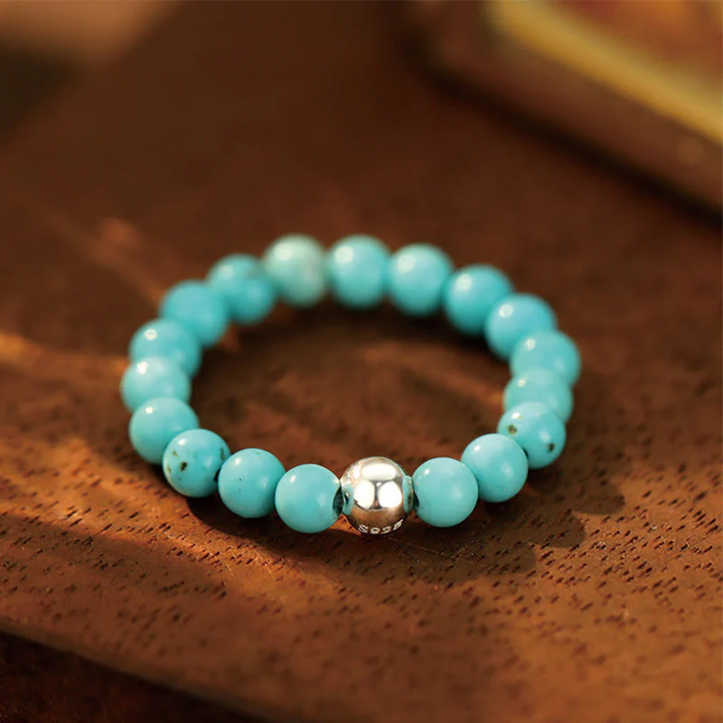 Buddha Stones 925 Sterling Silver Crystal Beads White Jade Black Onyx Blessing Anello elastico - Image 21