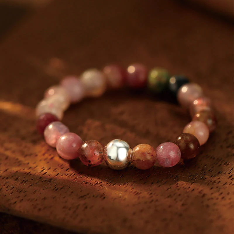 Buddha Stones 925 Sterling Silver Crystal Beads White Jade Black Onyx Blessing Anello elastico - Image 26