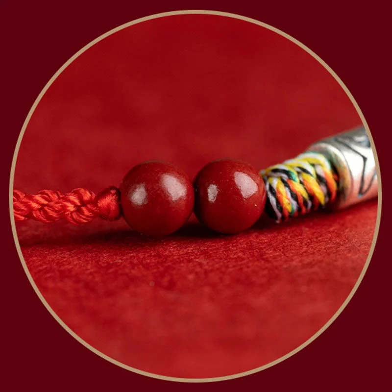 Buddha Stones 925 Sterling Silver Koi Fish Cinnabar Bead Wealth Braccialetto intrecciato artigianale Cavigliera - Image 10
